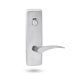 EXT SQ END PLATE - PRIVACY INDICATING EMERGENCY TURN WITH LEVER 153 LH SATIN CHROME