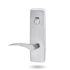 EXT SQ END PLATE - PRIVACY INDICATING EMERGENCY TURN WITH LEVER 153 RH SATIN CHROME