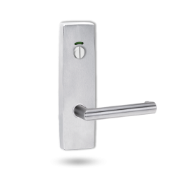 EXT SQ END PLATE - PRIVACY INDICATING EMERGENCY TURN WITH LEVER 155 SATIN CHROME