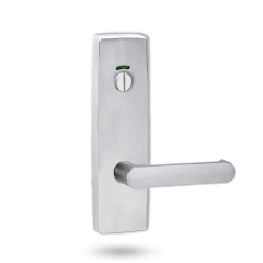 EXT SQ END PLATE - PRIVACY INDICATING EMERGENCY TURN WITH LEVER 166 SATIN CHROME