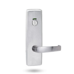 EXT SQ END PLATE - PRIVACY INDICATING EMERGENCY TURN WITH LEVER 47 SATIN CHROME