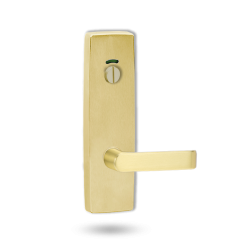 EXT SQ END PLATE - PRIVACY INDICATING EMERGENCY TURN WITH LEVER 59 UNLAQUARED POLISHED BRASS