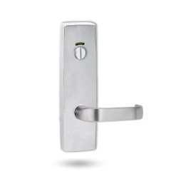 EXT SQ END PLATE - PRIVACY INDICATING EMERGENCY TURN WITH LEVER 74 SATIN CHROME