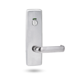 EXT SQ END PLATE - PRIVACY INDICATING EMERGENCY TURN WITH LEVER 77 SATIN CHROME