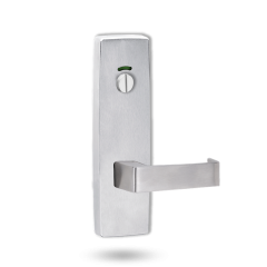 EXT SQ END PLATE - PRIVACY INDICATING EMERGENCY TURN WITH LEVER 90 SATIN CHROME