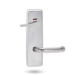 EXT SQ END PLATE - PRIVACY INDICATING ACCESIBLE TURN AND LEVER 70 SATIN CHROME