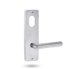 INT SQ END PLATE - CYLINDER AND LEVER 104 SATIN CHROME