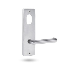 INT SQ END PLATE - CYLINDER AND LEVER 144 SATIN CHROME