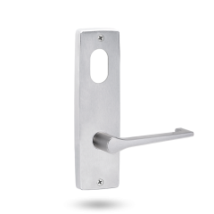 INT SQ END PLATE - CYLINDER AND LEVER 145 SATIN CHROME
