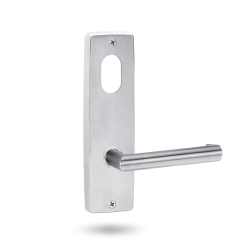 INT SQ END PLATE - CYLINDER AND LEVER 155 SATIN CHROME