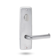 INT SQ END PLATE - OVAL TURN AND LEVER 102 SATIN CHROME