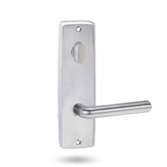 INT SQ END PLATE - OVAL TURN AND LEVER 104 SATIN CHROME