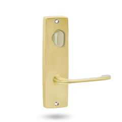 INT SQ END PLATE - OVAL TURN AND LEVER 115 POLISHED BRASS