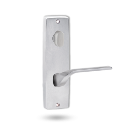 INT SQ END PLATE - OVAL TURN AND LEVER 122 LH SATIN CHROME