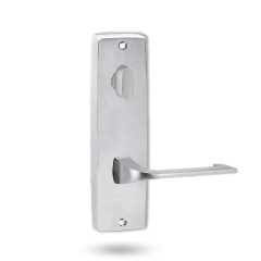 INT SQ END PLATE - OVAL TURN AND LEVER 124 SATIN CHROME