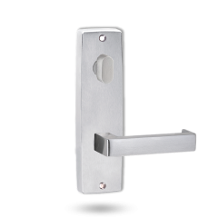 INT SQ END PLATE - OVAL TURN AND LEVER 142 SATIN CHROME