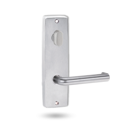 INT SQ END PLATE - OVAL TURN AND LEVER 144 SATIN CHROME