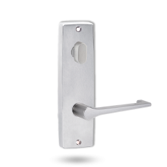 INT SQ END PLATE - OVAL TURN AND LEVER 145 SATIN CHROME