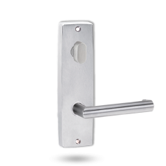 INT SQ END PLATE - OVAL TURN AND LEVER 155 SATIN CHROME