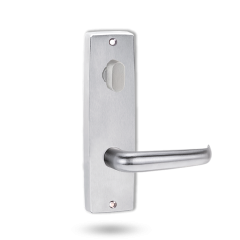 INT SQ END PLATE - OVAL TURN AND LEVER 180 SATIN CHROME