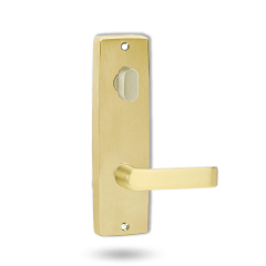 INT SQ END PLATE - OVAL TURN AND LEVER 59 UNLAQUARED POLISHED BRASS
