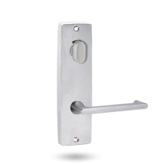 INT SQ END PLATE - PRIVACY INDICATING OVAL TURN AND LEVER 118 SATIN CHROME