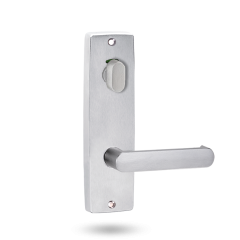 INT SQ END PLATE - PRIVACY INDICATING OVAL TURN AND LEVER 166 SATIN CHROME