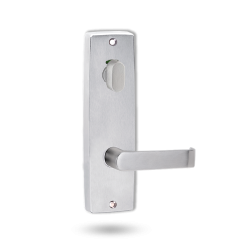 INT SQ END PLATE - PRIVACY INDICATING OVAL TURN AND LEVER 59 SATIN CHROME