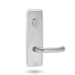 INT SQ END PLATE - PRIVACY INDICATING OVAL TURN AND LEVER 70 SATIN CHROME