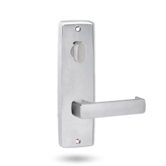 INT SQ END PLATE - PRIVACY INDICATING OVAL TURN AND LEVER 76 SATIN CHROME