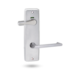 INT SQ END PLATE - PRIVACY INDICATING ACCESSIBILE TURN AND LEVER 118 SATIN CHROME