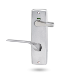 INT SQ END PLATE - PRIVACY INDICATING ACCESSIBILE TURN AND LEVER 122 LH SATIN CHROME