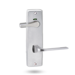 INT SQ END PLATE - PRIVACY INDICATING ACCESSIBILE TURN AND LEVER 123 SATIN CHROME