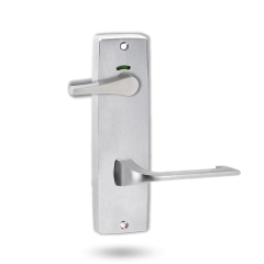 INT SQ END PLATE - PRIVACY INDICATING ACCESSIBILE TURN AND LEVER 124 SATIN CHROME