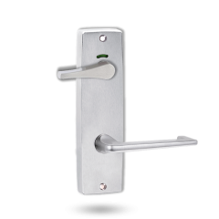 INT SQ END PLATE - PRIVACY INDICATING ACCESSIBILE TURN AND LEVER 132 SATIN CHROME