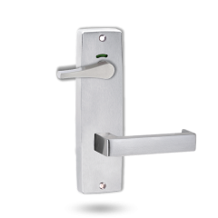 INT SQ END PLATE - PRIVACY INDICATING ACCESSIBILE TURN AND LEVER 142 SATIN CHROME