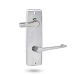 INT SQ END PLATE - PRIVACY INDICATING ACCESSIBILE TURN AND LEVER 145 SATIN CHROME