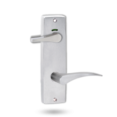 INT SQ END PLATE - PRIVACY INDICATING ACCESSIBILE TURN AND LEVER 153 LH SATIN CHROME