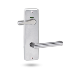 INT SQ END PLATE - PRIVACY INDICATING ACCESSIBILE TURN AND LEVER 155 SATIN CHROME