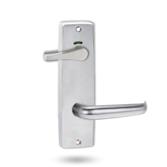 INT SQ END PLATE - PRIVACY INDICATING ACCESSIBILE TURN AND LEVER 180 SATIN CHROME