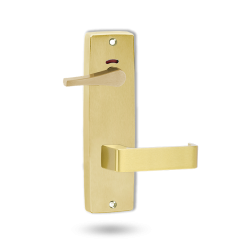 INT SQ END PLATE - PRIVACY INDICATING ACCESSIBILE TURN AND LEVER 90 POLISHED BRASS