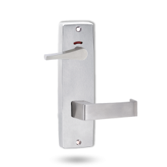 INT SQ END PLATE - PRIVACY INDICATING ACCESSIBILE TURN AND LEVER 90 SATIN CHROME