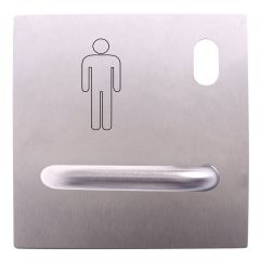 200 EXT PLATE WITH CYL HOLE, MALE SYM OUTLINE & 96 LEVER RH STAINLESS STEEL