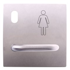 200 EXT PLATE WITH CYL HOLE, FEMALE SYM OUTLINE & 96 LEVER LH STAINLESS STEEL