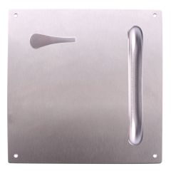 201 INTERIOR PLATE WITH DISABLED TURN & P1 PULL HANDLE LH STAINLESS STEEL