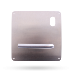 202 EXTERIOR PLATE WITH CYLINDER HOLE & 144 LEVER RH STAINLESS STEEL