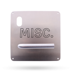 202 EXTERIOR PLATE MISC ENGRAVED WITH CYLINDER HOLE & 98 LEVER LH STAINLESS STEEL