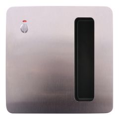 202 EXTERIOR PLATE WITH FLUSH PULL & PRIVACY IND EMERGENCY TURN LH STAINLESS STEEL