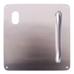 203 INTERIOR PLATE WITH CYLINDER HOLE & P1 PULL HANDLE LH STAINLESS STEEL