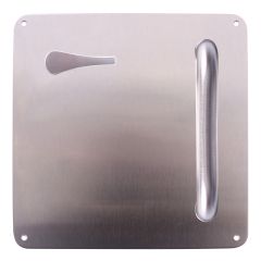 203 INTERIOR PLATE WITH DISABLED TURN & P1 PULL HANDLE LH STAINLESS STEEL